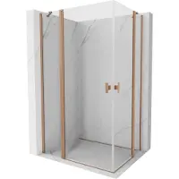 Mexen Mist Duo cabine de douche à charnière 75 x 70 cm, transparent, cuivre brossé - 8A4-075-070-65-00