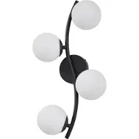 LINDBY Applique Murale , Josiana, dimmable, Noir, Salon / séjour, Verre, Moderne