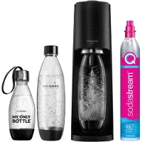 SodaStream Fontaine à eau Terra pack d'avantages avec 3 bouteilles et cylindre Quick Connect, noir