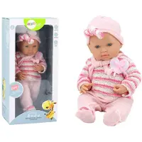 Leantoys Baby Doll Pull Rayé Chapeau Écharpe Rose