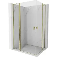 Mexen Mist L Duo cabine de douche pivotante 120 x 110 cm, transparent, doré - 8A4L-120-110-50-00