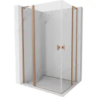 Mexen Mist L Duo cabine de douche à charnières 110 x 100 cm, transparent, cuivre brossé - 8A4L-110-100-65-00