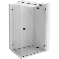 Mexen Lunar T cabine de douche pivotante droite 110 x 80 cm, transparent, noir - 834T-110-080-70-00-P