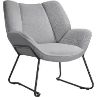 TecTake Fauteuil KJELD bouclé rembourré avec une capacité de charge de 120 kg - gris clair
