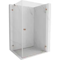 Mexen Lunar-B cabine de douche pivotante droite 95 x 80 cm, transparent, cuivre brossé - 832-095-080-65-00-P