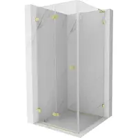 Mexen Lunar-F L cabine de douche pliante gauche 90 x 90 cm, transparent, or brossé - 836L-090-090-55-00-L