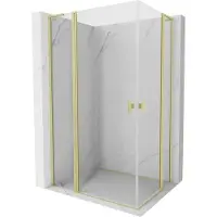 Mexen Paroi de douche battante Mist L Duo 100 x 95 cm, transparente, or brossé - 8A4L-100-095-55-00