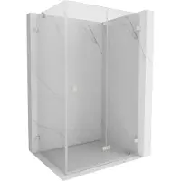 Mexen Lunar-F cabine de douche pliable droite 90 x 80 cm, transparent, nickel brossé - 836-090-080-97-00-P