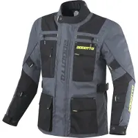 Bogotto Covelo blouson textile imperméable pour moto, noir/gris/fluo-jaune, S