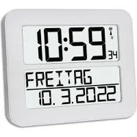 TFA Time Line Max - Horloge - rectangulaire - électronique - bureau, convient pour montage mural - 25.8 x 21.2 cm