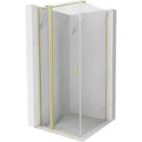 Mexen Cabine de douche battante Mist T 85 x 85 cm, transparent, or brossé - 8A4T-085-085-55-00