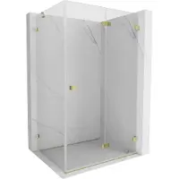 Mexen Lunar-F cabine de douche pliante droite 90 x 80 cm, transparent, or - 836-090-080-50-00-P