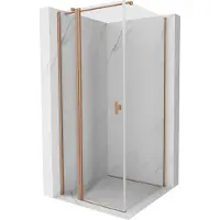Mexen Mist T cabine de douche battante 90 x 90 cm, transparent, cuivre brossé - 8A4T-090-090-65-00