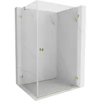 Mexen Cabine de douche battante droite Lunar-B 90 x 80 cm, transparent, or - 832-090-080-50-00-P