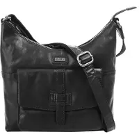Spikes & Sparrow Cuir sac à épaule bandoulière Bronco Crossover Black noir