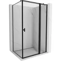 Mexen Mist T cabine de douche ouvrante droite 110 x 120 cm, cadre noir, noir - 8A4T-110-120-70-70-P