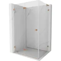 Mexen Lunar-F L cabine de douche pliable gauche 90 x 80 cm, transparent, cuivre brossé - 836L-090-080-65-00-L