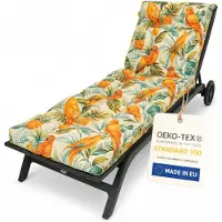 Blomster Chaise longue de jardin Coussin pour Deckchair Coussin pour chaise longue - 190 cm - Perroquets