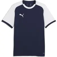 Puma T-Shirt fonctionnel 'TeamLIGA26 Matchday' bleu marine / blanc
