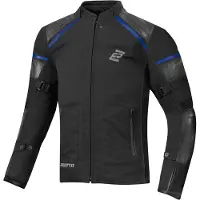 Bogotto Blizzard-X blouson textile imperméable pour moto, noir/bleu, L