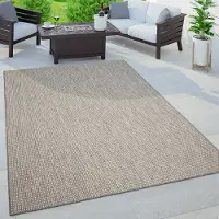 Paco Home Tapis d'extérieur Moderne unicolore résistant aux intempéries Entretien facile pour jardin & balcon Dimension 80x150 cm