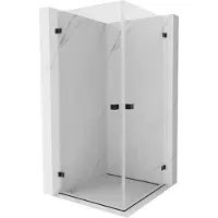 Mexen Lunar-B Duo cabine de douche battante 95 x 95 cm, transparent, noir - 832-095L-095P-70-00