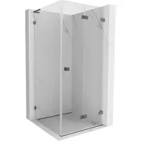 Mexen Lunar-F L cabine de douche pliable droite 100 x 100 cm, transparente, gris fusil brossé - 836L-100-100-66-00-P