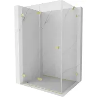 Mexen Lunar-F cabine de douche pliante gauche 85 x 80 cm, transparent, or brossé - 836-085-080-55-00-L