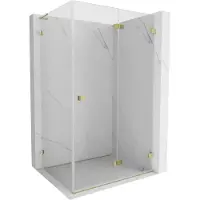 Mexen Lunar-F L cabine de douche pliante droite 95 x 80 cm, transparent, or - 836L-095-080-50-00-P