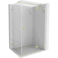 Mexen Lunar T cabine de douche pivotante droite 125 x 110 cm, transparent, or brossé - 834T-125-110-55-00-P
