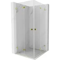 Mexen Lunar-F Duo cabine de douche pliable 70 x 70 cm, transparent, doré - 836-070L-070P-50-00