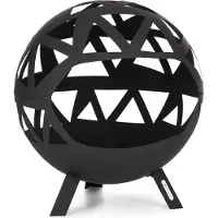 Blumfeldt Brasero Exterieur pour le Jardin et Terrasse, Brasero Portable, Couverture Pluie, Bol en Acier, Brasero Rond avec Foyer Camping, Brûleur à Bois, Résistant aux Intempéries, Tisonnier Inclus