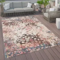 Paco Home Tapis d'intérieur et d'extérieur Tapis de terrasse Tapis de cuisine Vintage Pastel Motifs abstraits Dimensions 80 x 150 cm