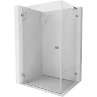 Mexen Lunar-B L paroi de douche pivotante gauche 95 x 90 cm, transparent, cuivre brossé - 832L-095-090-65-00-L