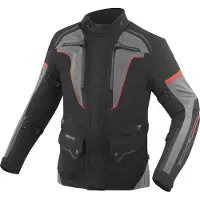 Bogotto Veste textile moto Shado 2 en 1, laminée, imperméable, noire/grise/rouge, taille 4XL