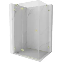 Mexen Lunar cabine de douche pivotante gauche 100 x 80 cm, transparent, or brossé - 834-100-080-55-00-L