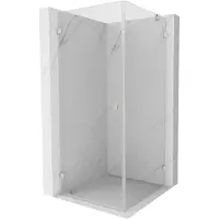 Mexen Lunar-B cabine de douche pivotante gauche 80 x 80 cm, transparent, nickel brossé - 832-080-080-97-00-L