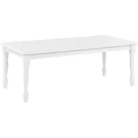 Beliani Table basse MDF blanc hévéa 120 x 60 cm pieds en forme design vintage salon