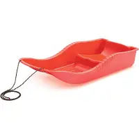 Prosperplast Traîneau en plastique pour enfants Traîneau à cordes pour enfants - rouge