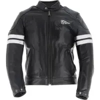 Helstons Jake Speed Leather Buffalo Noir Blanc CE Blouson Taille S