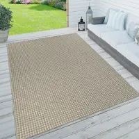 Paco Home Tapis d'intérieur et d'extérieur, terrasse et balcon, résistant aux intempéries, uni avec structure, dimensions 120 x 170 cm