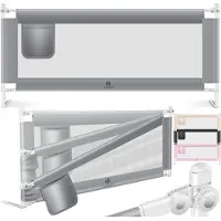 Kesser Barrière de lit pour empêcher les chutes, réglable de 72 à 96 cm, pliable, pour enfants et bébés