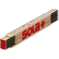 Sola - H 2/10 - Mètre pliant 2m - Mètre en bois en bouleau vitré nordique - vernis 2 fois, naturel - échelle mm/cm, imprimé des deux côtés