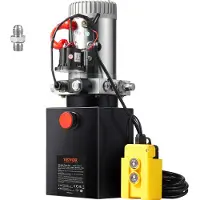 Vevor Pompe Hydraulique DC 12 V 4 L Groupe Hydraulique Simple Effet Débit d'Huile 3,44 L/min Max. Pression de Décharge 22 MPa pour Camion à Benne Basculante Nacelle Élévatrice Remorque Levage Bennage
