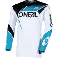O'Neal Hardwear Air Slam Blanc Noir Turquoise Maillot Motocross Taille 2XL