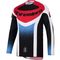 Alpinestars Techstar Knif Maillot MX Noir/Blanc/Rouge/Bleu L homme