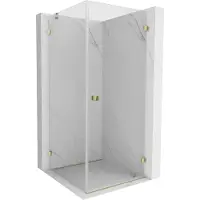 Mexen Lunar-B cabine de douche pivotante droite 90 x 90 cm, transparent, doré - 832-090-090-50-00-P