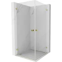 Mexen Lunar-B Duo cabine de douche pivotante 80 x 80 cm, transparent, dorée - 832-080L-080P-50-00