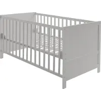 Roba Lit combiné 70 x 140 - lit à barreaux réglable en hauteur sur 3 positions - 3 barreaux amovibles - lit bébé transformable en lit junior - bois taupe