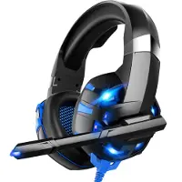 Strex Casque gaming avec micro Bleu - PC + PS4 + PS5 + Xbox One + Xbox Series
